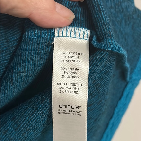 Chico's Teal Full-Zip Jacket - Picture 3 of 5